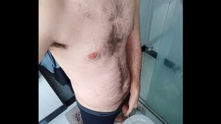 Amateur Hairy Dom Pisses on Submissive Guy in Hot Pee Play Scene