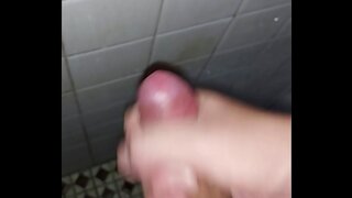 Nighttime Bathroom Solo Leads to Juicy Cumshot Orgasm