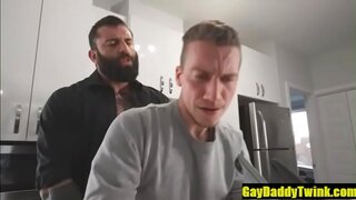 Gay stepdaddy Markus Takes His 18+ Boy 18+ Hard in the Kitchen Fantasies