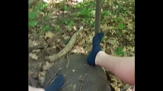 Shaved Guy’s ExhibitionistGay Cumshot Adventure In The Woods