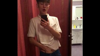 Teen 18+ DreamBoy 18+ Shows Off His Massive 23cm Cock During Hot Mirror Handjob Session