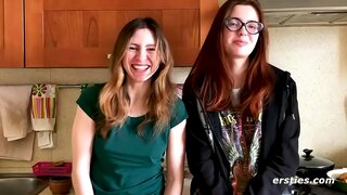 Cute Ukrainian Couple Felicia & Lina Grind Intensely in Bedroom Lesbo Fun