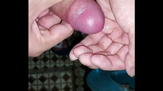 18+ Solo Boy 18+ Jerks Off to Explosive Orgasm in Bathroom Cum Fest