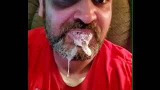 Watch Him Savor Every Drop in This Hot Gay Cum Play Action