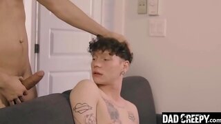 Stepson Seduces Stepdad in Intense Bareback Anal Scene - Young 18+-vs-Old Taboo Action