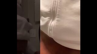 stepdadBodGod Strokes Big Black Cock in Bathroom for Hot Masturbation Session