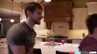 Muscular Jock Cocksucks Nerdy Wolf in Hot AthleticGay Sex Scene