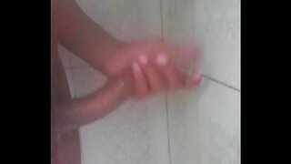 Big Black Cock Gets Clean in Steamy ShowerSolo Scene