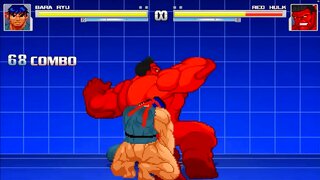 Ryu Fucks Hulk and Red Hulk in Wild Yaoi Game Action