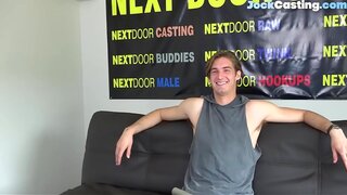 Hung Straight Jock Enjoys Intense Masturbation During Casting Audition