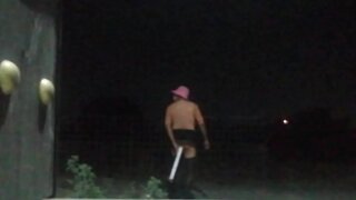 Slutty Guy Fucks Small Baton in Steamy Public Street Session