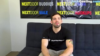 Tattooed Muscle Man Strokes His Hard Cock During Hot Audition Scene