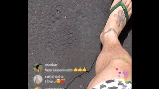 Outdoor Gay Big Dick fetish fun with foot play session