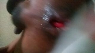 Gay Man Enjoying Dildo in Intense Fetish Session
