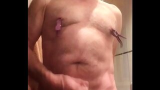 Erect Nipples and Hot Wanking in a Steamy Gay Masturbate Fest