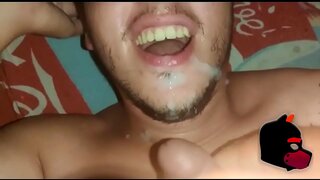 Amateur Gay Blowjob in Tent Ends with Intense FacialCumshot