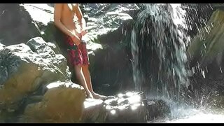 Guy Masturbates by Waterfall in Steamy Outdoor Gay Adventure