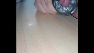 18+ Teen 18+ Guy Enjoys Quick Fleshlight Fun & Big Cock Cumshot