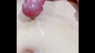White Body Explodes in Intense Solo Gay Cumshot Action