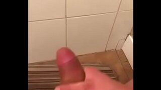Horny SoloGayGuy Cums Hard in Bathroom with BigDick