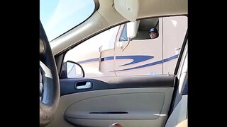 Trucker Cock Flashes for Exciting Public Outdoor Action