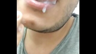 Cumming Solo With a Glass of Milk – Homemade Gay Porn