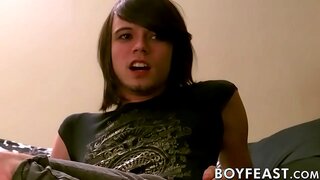 Tyler and His Emo Twink Passionately Kiss Before Intense blowjob Session