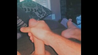 Smooth, Cut, and Hung – Gay Amateur Wanks His Massive Cock