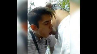 Gay Cruisers Enjoy Forbidden Fun on Country Path Voyeur Style