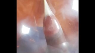 Gay Amateur Enjoying Intense Condom-Masked Masturbation Fun