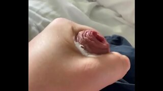 Big Cumshot Cleanup After Loads of Pre-Cum in Hot Gay Masturbation