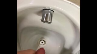 Wanking Hard in Public Toilet Ends With Massive Cumshot