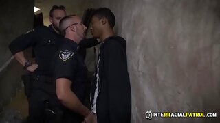 White Cop Dominates Horny Black Suspect in Hot Interracial Scene