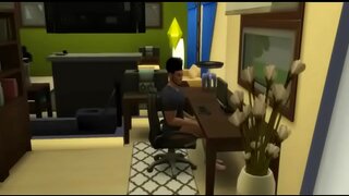 Sim Wanks Intensely in Hot Animated Gay Masturbation Scene