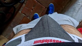 Gay Amateur Gets Off Fast in Basement Cum Fest