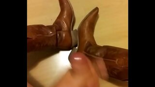 CowBoy 18+'s Boots Get Drenched in Hot Cum During Intense Masturbation Session