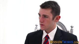 Mormon Elder Gobbles Bishop’s Cock in Sinful Blowjob