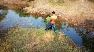 Indian Villagers Splash and Seduce in Steamy Forest Gay Encounter