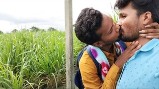 Sensuous Kisses in Sunlit Sugarcane Fields – Passionate Indian Forest Romance