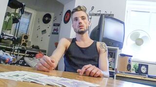 Shredded Bottom Eats Ass, Gets Fucked Hard by Debt Dandy