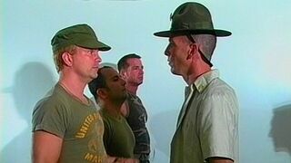 Army Threesome with Bonus Hunks and Their Massive Dicks