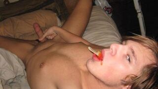Hottie Strokes His Raging Hard Cock