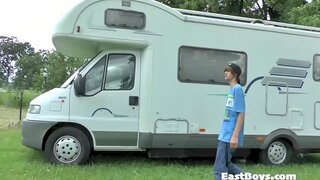 Cute 18-Year-Old Twink Gets Off in Public