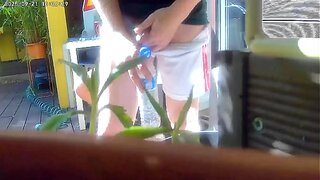 Caught Peeking: Redhead Boy's 18+ Secret Bottle Pee Turned Blowjob Session – Gay Watersport Fun 18+