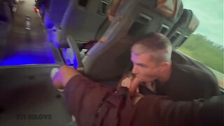 Stranger’s Blowjob on the Bus, Huge Cumshot in the Hotel – Raw Gay Action