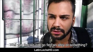 Straight Spanish Latino Tourist Gets Fucked for Cash by documentary filmmaker outdoors –