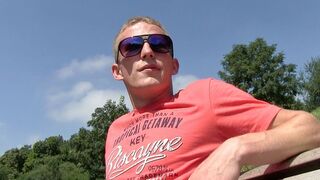 Ripped Guy Cums Covered After Intense Outdoor Gay Sex