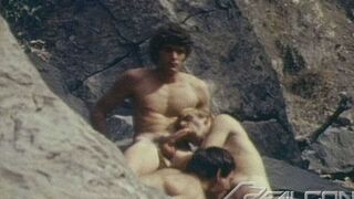 Vintage Threesome Boner Sucking Frenzy with Next Door Buddies