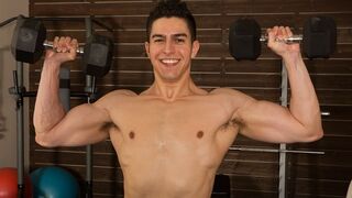 FitBrunette Hottie Fred Pumps Iron & Cums Hard - Sean Cody