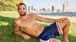 Bearded Beefcake Rhett Strokes His Rock-Hard Cock - Hot Gay Action